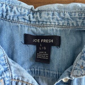 Joe Fresh Light Blue Denim Button-Up Shirt